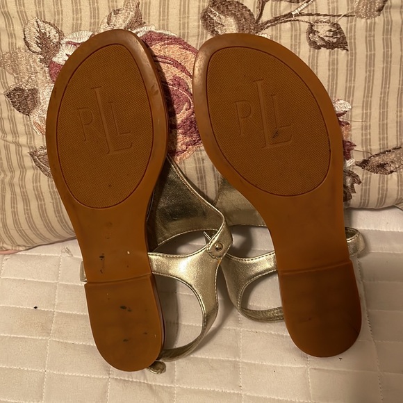 Ralph Lauren gold sandals size 7.5 - Picture 4 of 8